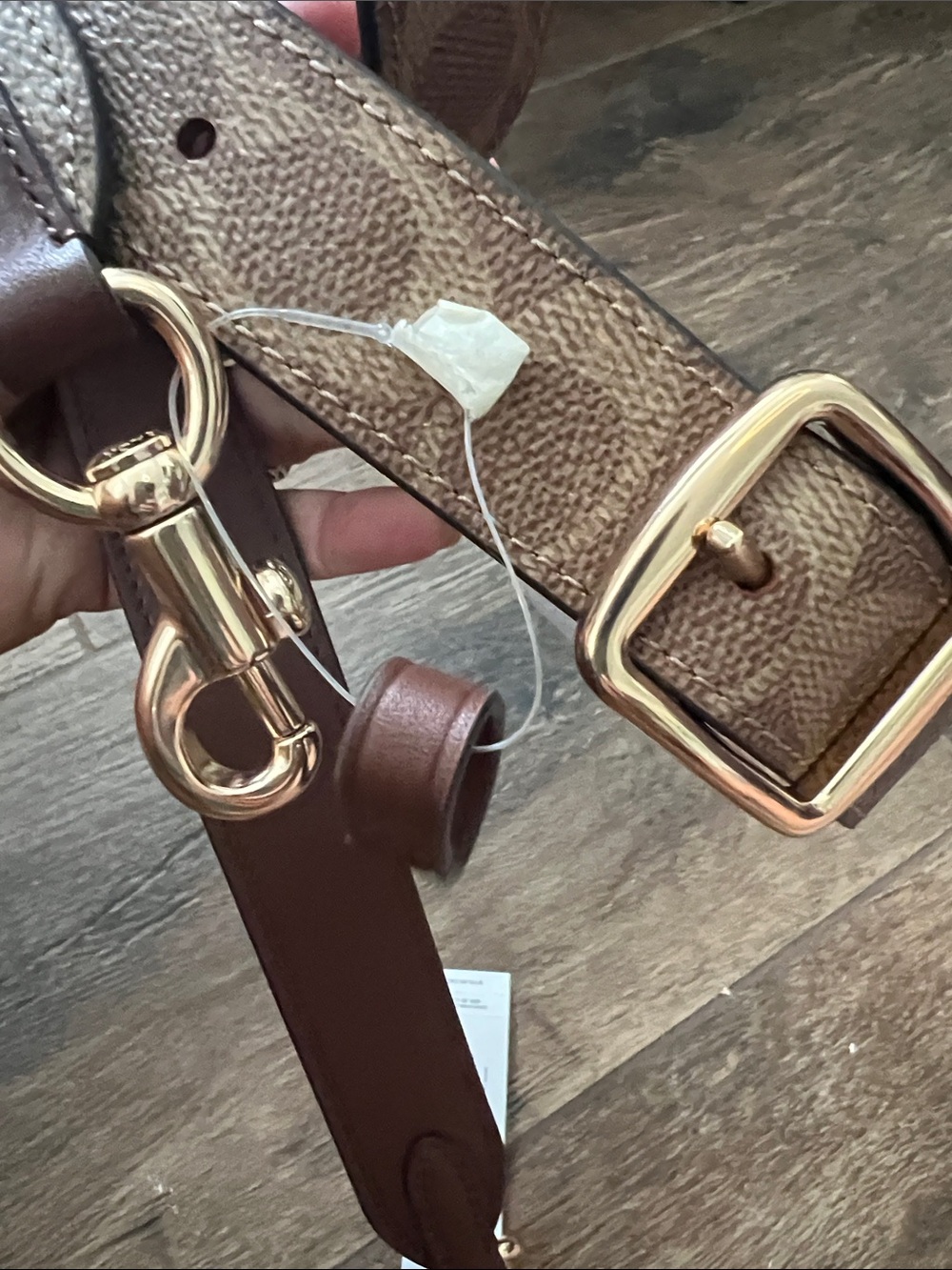 Coach Brown Signature Canvas Adjustable Crossbody Strap with Gold Hardware NWT - Picture 4 of 6
